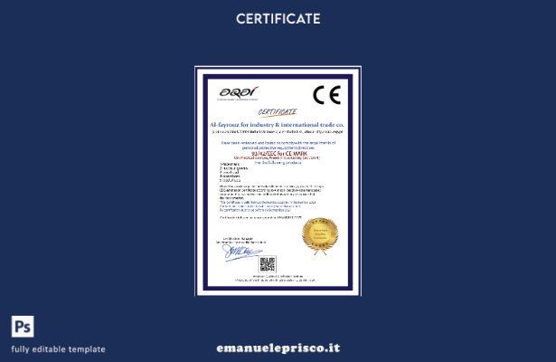 modello di certificato CE stile verificato USA Quality Institue